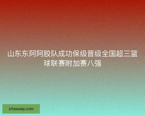 山东东阿阿胶队成功保级晋级全国超三篮球联赛附加赛八强 山东东阿阿胶队成功保级晋级全国超三篮球联赛附加赛八强
